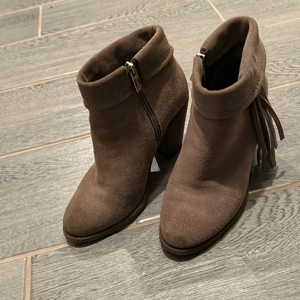 Jessica Simpson suede booties with fringe